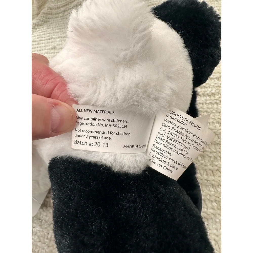 Six‎ Flags Panda Plush Stuffed Animal Sparkle Blue Eyes 12 Inch Kids Toy Kawaii
